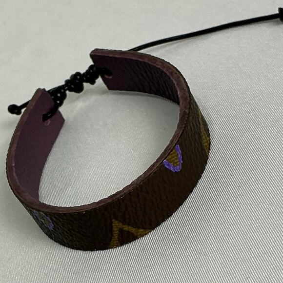 Louis Vuitton Monogram Canvas Slide Bracelet dark purple leather - Picture 3 of 12